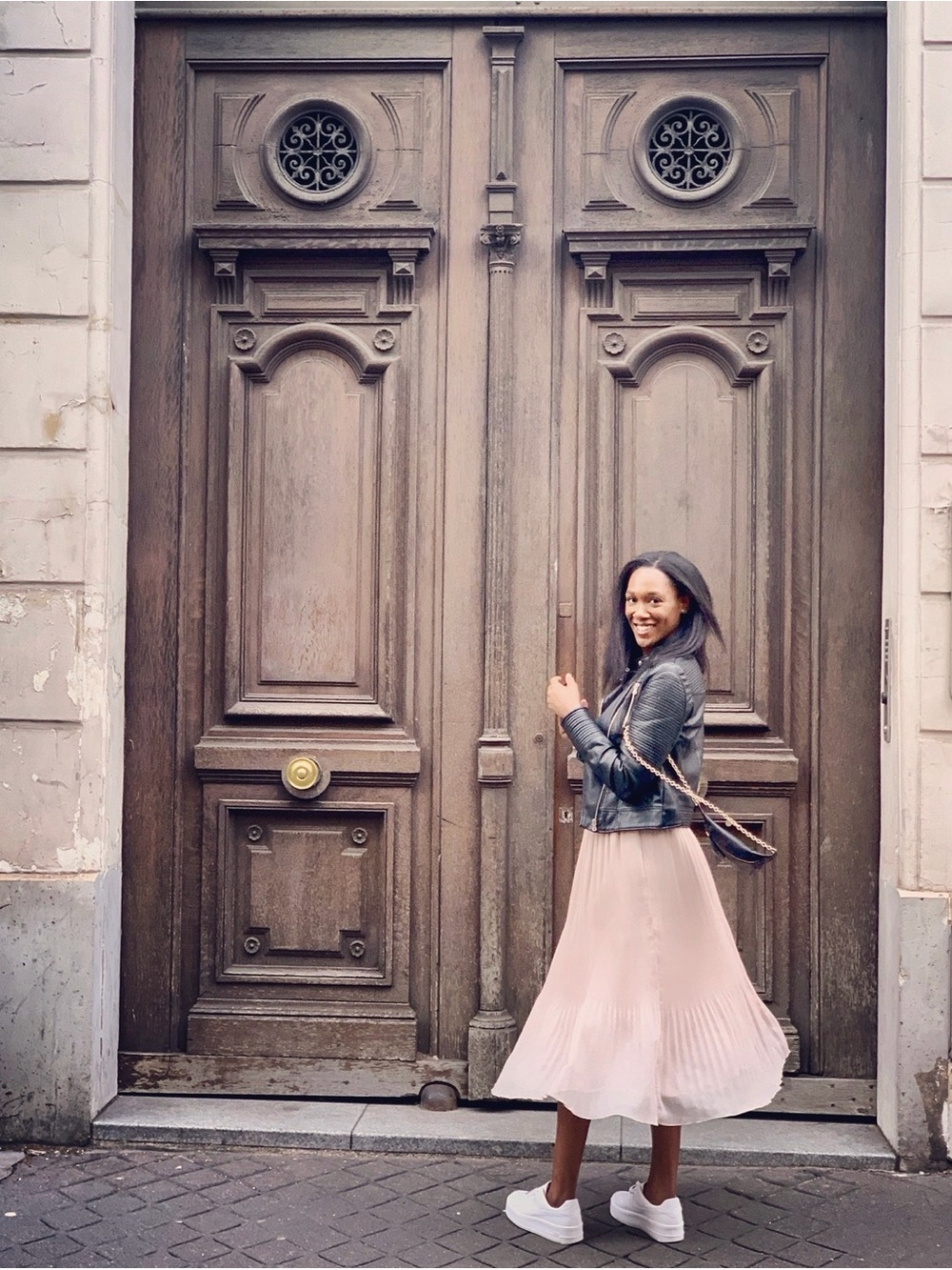 Reiss Pleated Midi Skirt - Blush Pink
